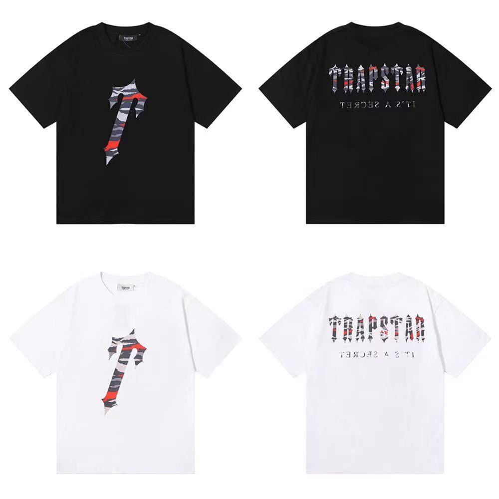 Trapstar London T-shirt unisex czarny podmorski niebieski